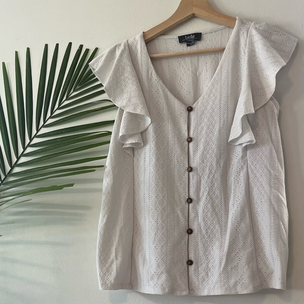 Button up v-neck top